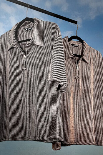Oversized zipper T-shirt